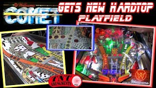 1426 INSTALLING New Playfield HARDTOP in Williams COMET Pinball  A Todds Tips TNT Amusements [upl. by Maxwell]