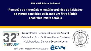 SIICUSP 2024 REMOÇÃO DE NITROGÊNIO E MATÉRIA ORGÂNICA DE LIXIVIADOS DE ATERROS SANITÁRIOS [upl. by Ariahaj]