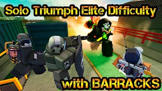 Solo Triumph Elite Difficulty Tower Defense X with BARRACKS [upl. by Thissa]