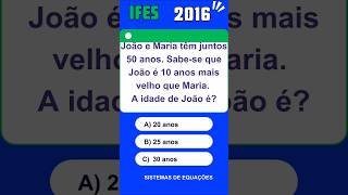 IFES 2016  SISTEMAS DE EQUAÇÕES [upl. by Thebazile]