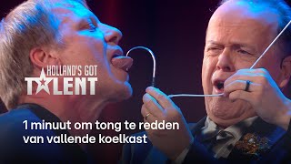 Daniel SHOCKEERT jury met escapeact “De haak zit door zijn tong”  Hollands Got Talent [upl. by Siravrat]