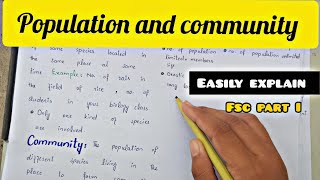 Population vs Community  FSC Part 1 Biology Explained youtube [upl. by Anahcra]