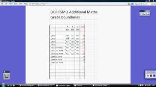 OCR FSMQ Additional Maths  Grade Boundaries [upl. by Bollinger]