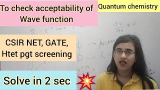 Quantum mechanics To check acceptability of wave function33 [upl. by Henig]