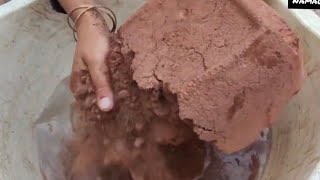 ASMR 💐🤤delightful reddirt dustiest giant blocks crumbling amp dipping ✨in water [upl. by Bernette]