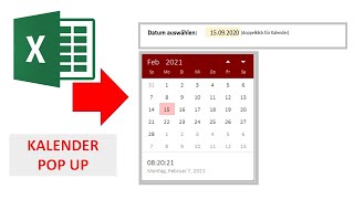 Datum auswählen mit Kalender Pop Up Update 2020 für 64 bit I Excelpedia [upl. by Ynottirb542]