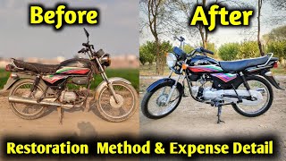 Old model Honda CD 100 Complete Restoration Method And Expense Detail [upl. by Aizitel]