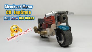 Cara Membuat Motor Dari Korek Gas  CB Japstyle Dari Korek Gas [upl. by Suu]