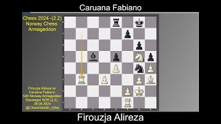 Firouzja Alireza vs Caruana Fabiano Norway Chess 2024 Armageddon 2 2 [upl. by Neelear]