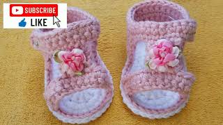 HOW TO CROCHET BABY SANDALS [upl. by Erbes]