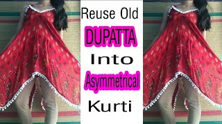 Convert Old Dupatta into TopRefashion ClothesReuse Old Dupatta5 Minute CraftsRecycleRevamp [upl. by Enilhtak]