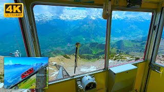 Niesen Mountain Funicular Railway – towards the 360degree panorama of Swiss Alps 4K HDR [upl. by Gannon]