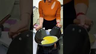 The process of making fried egg pancakes [upl. by Ydnerb]