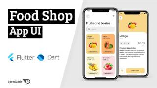 Food Shop App UI  Flutter UI  Speed Code [upl. by Vasileior]