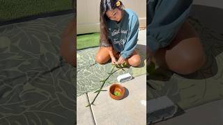 making a tī leaf lei flowers hawaii hawaiivlog [upl. by Conlan717]