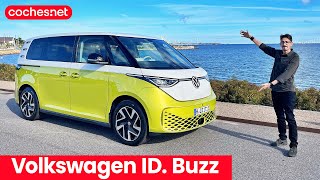 VW ID BUZZ  Prueba Monovolumen  Furgoneta eléctrica Volkswagen  cochesnet [upl. by Birgitta]