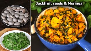 Unique taste of Jackfruit seeds and Moringa recipe  Healthy Side Dish Recipe [upl. by Garry237]