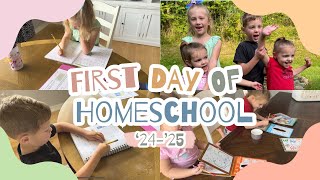 First day of Homeschool ‘24‘25  Homeschool DITL  Homeschooling four kids at once [upl. by Sivia]