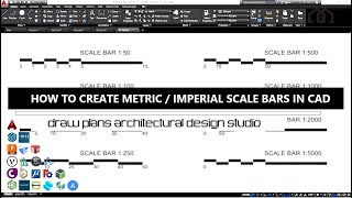 How To DRAW SCALE BARS METRIC  IMPERIAL IN CAD  CAD Courses Online CAD Training CAD Learn CAD [upl. by Aloiv761]