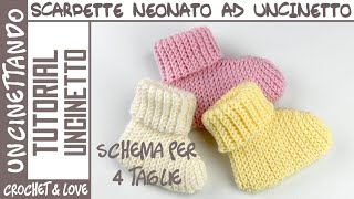 Scarpette per Neonato allUncinetto Facili e Super Morbide  Tutorial Passo a Passo [upl. by Kind]