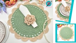 COMO HACER POSA PLATOS a crochet paso a paso FÁCIL Y RÁPIDO [upl. by Ponzo899]