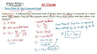 Three Phase AC Circuit Star Connected Load Numerical Problem 1 [upl. by Licko]