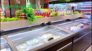 Supermarket Glasses Doors Commercial Upright Freezer For Benverage Cooler [upl. by Harbard]