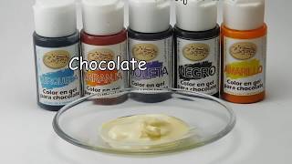 Colorantes para chocolate en gel liposolubles  Pintar chocolate blanco [upl. by Ardek798]