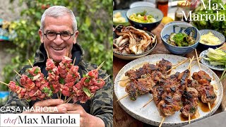 SPIEDINI di CARNE fatti in casa 😉 e 5 CONTORNI di VERDURE  Ricetta Chef Max Mariola [upl. by Leahcimrej]