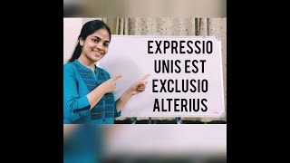 Expressio Unis Est Exclusio Alterius  Latin Maxim  Interpretation of Statutes  By Divya Bahety [upl. by Aticnemrac]