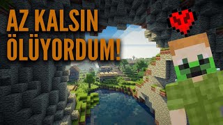 Minecraft hardcore 2 bölüm korkunç mağara 😱😧 [upl. by Ytsirc]