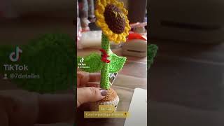 Crochet facil porta lapicero girasolparati foryou crochet trenza crochettutorial [upl. by Llednek]