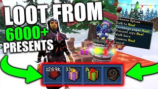 MASSIVE 6000 Christmas Present Opening Runescape 3 [upl. by Atinyl]