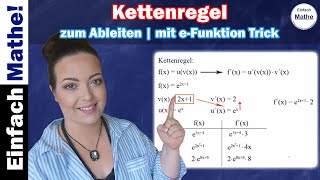 Ableiten mit Kettenregel mit eFunktion  Ableiten  Ableitung  Verkettung einfach erklärt [upl. by Theona]