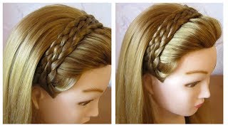 Tuto coiffure simple et rapide 🌸 Tresse serretête cheveux longmi long 🌸 facile à faire [upl. by Animehliw]