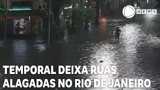 Temporal deixa ruas alagadas no Rio de Janeiro [upl. by Meghann851]