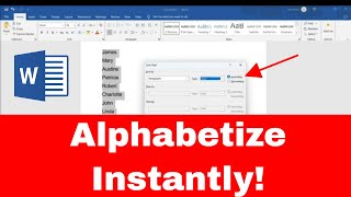 How to Instantly Alphabetize Words in WORD Easy Method [upl. by Belter873]