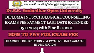 DrBRAmbedkar Open University DIPLOMA IN PSYCHOLOGICAL COUNSELLING EXAMS FEE PAYMENT LAST DATE [upl. by Deth161]