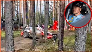 Esapekka Lappi Crashes 🔴 Out of Rally Finland 2024 After Hitting Tree 🌲💥FIA WRC 2024 [upl. by Malcolm659]