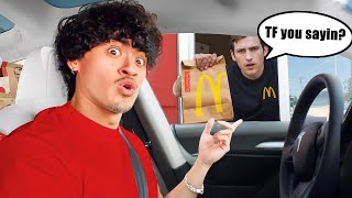 Speaking GIBBERISH in Drive Thru PRANK [upl. by Euqinoj]