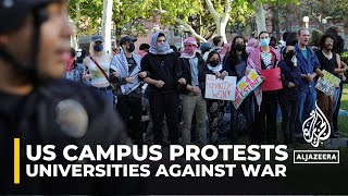 ProPalestinian protests spread at US universities [upl. by Rorie207]