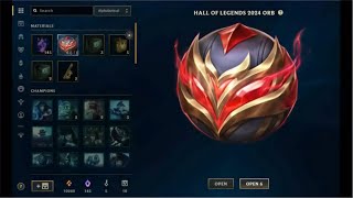 6 Hall of Legends 2024 Orb5 Masterwork5 Hextech Chest amp Reroll Skin Opening [upl. by Priest]