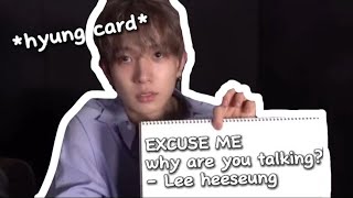 heeseung using his hyung card funny enhypen explore [upl. by Ennybor772]