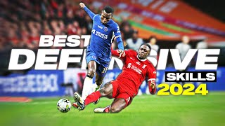 Best Defensive Skills amp Tackles in Football 2024 [upl. by Inal]