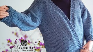 CHAQUETA CÁRDIGAN tejida a Dos Agujas  Sencilla y Cómoda🌸 [upl. by Loriner93]