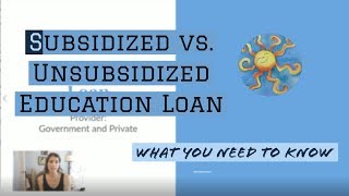 Subsidized vs Unsubsidized Student Loans [upl. by Airamalegna]