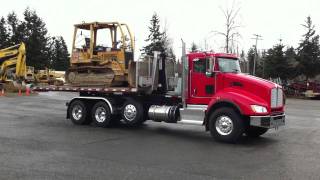 2012 Kenworth T440 with Swaploader SL545 loading a CAT D5C [upl. by Levitt]