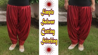 Simple Salwar Cutting and Stitching  Easy Step by Step Tutorial  English Subtitles [upl. by Devol798]