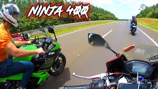 NINJA 400 EM DOSE DUPLA vs CBR 500R PINHÃO 17 [upl. by Allerus]