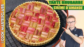 ✅ TARTE A LA RHUBARBE ET CRÈME DAMANDE  Une recette simple facile et rapide qui ne dégorge pas [upl. by Deys]